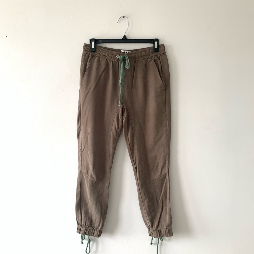 Pam & Gela Khaki Olive Lace Up Jogger Cargo Pants